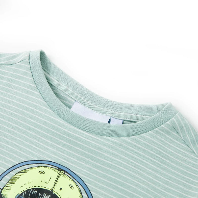 Afbeelding laden in galerijviewer, VidaXL Kindershirt met strepen 92 lichtmint
