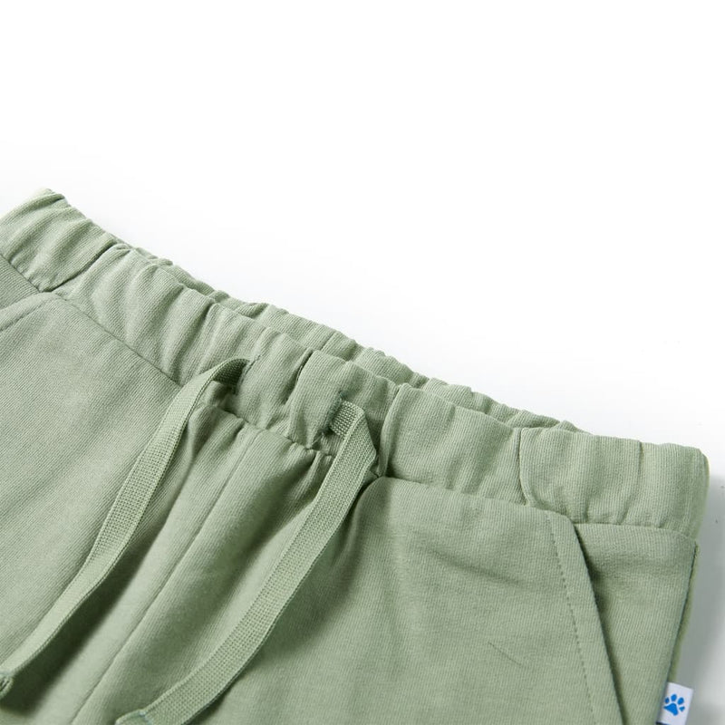 Afbeelding laden in galerijviewer, VidaXL Kindershorts met trekkoord 104 lichtkaki
