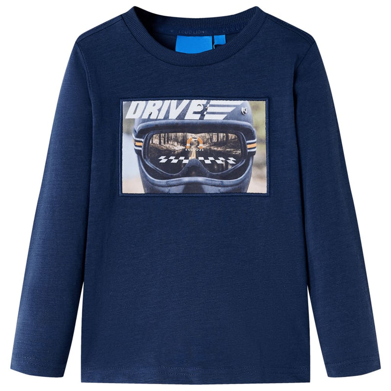 Afbeelding laden in galerijviewer, VidaXL Kindershirt met lange mouwen 92 gemêleerd marineblauw
