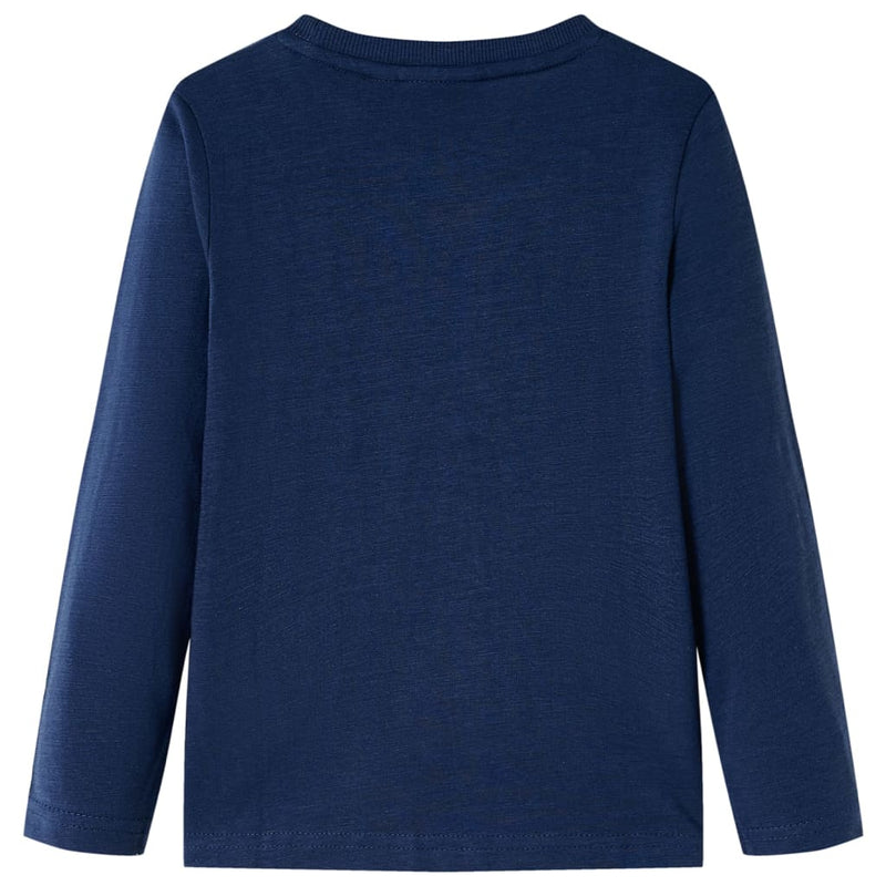 Afbeelding laden in galerijviewer, Vidaxl kindershirt met lange mouwen 128 gemêleerd marineblauw
