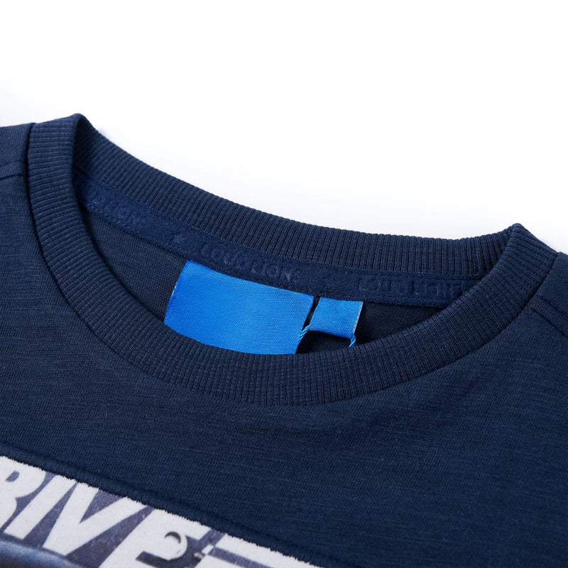 Afbeelding laden in galerijviewer, Vidaxl kindershirt met lange mouwen 128 gemêleerd marineblauw
