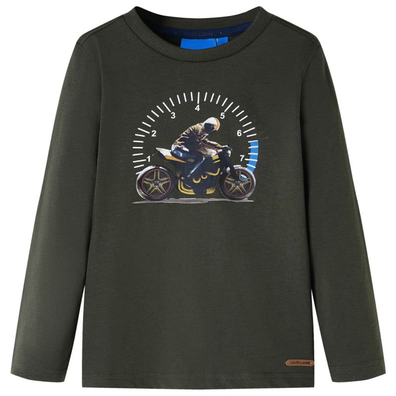 Afbeelding laden in galerijviewer, VidaXL Kindershirt met lange mouwen 92 kakikleurig
