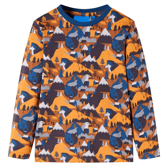 Vidaxl kinderpyjama met lange mouwen 104 cognackleurig