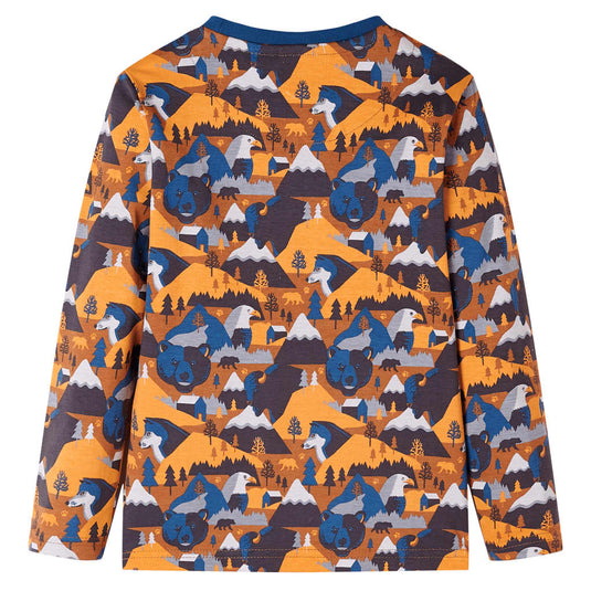 Vidaxl kinderpyjama met lange mouwen 104 cognackleurig