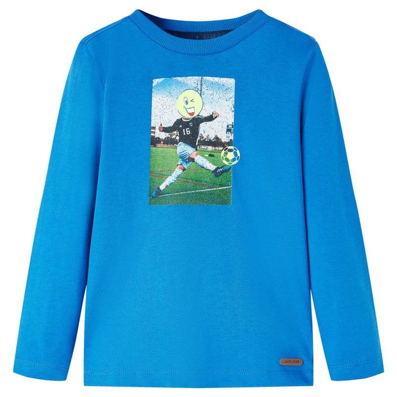 Afbeelding laden in galerijviewer, VidaXL Kindershirt met lange mouwen 92 kobaltblauw
