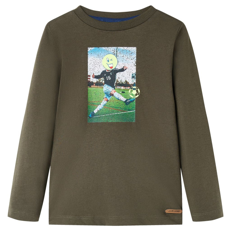 Afbeelding laden in galerijviewer, Vidaxl kindershirt met lange mouwen 104 kakikleurig

