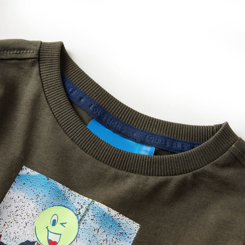 Afbeelding laden in galerijviewer, Vidaxl kindershirt met lange mouwen 116 kakikleurig
