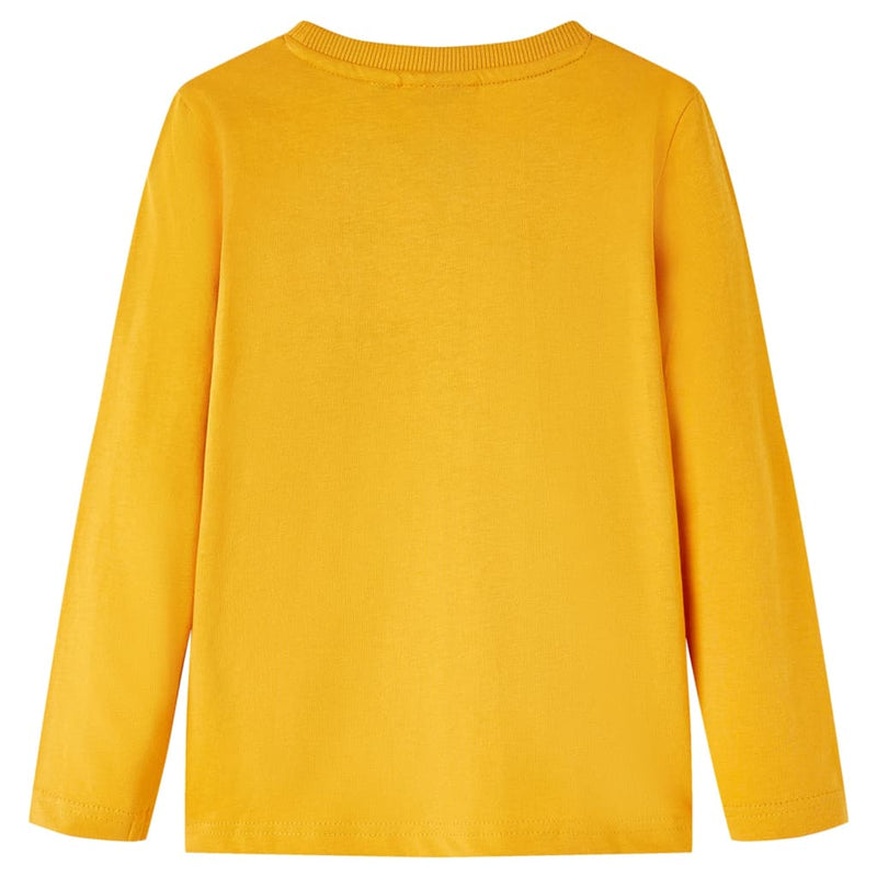 Afbeelding laden in galerijviewer, VidaXL Kindershirt met lange mouwen 92 okerkleurig
