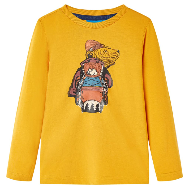Afbeelding laden in galerijviewer, Vidaxl kindershirt met lange mouwen 116 okerkleurig

