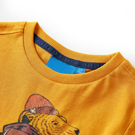 Vidaxl kindershirt met lange mouwen 128 okerkleurig