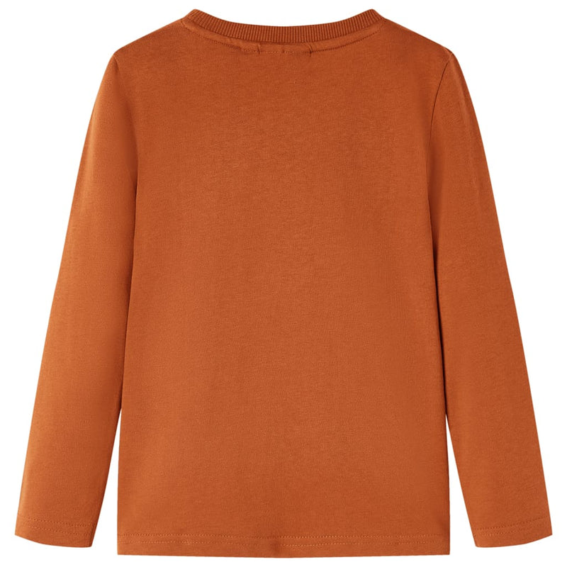 Afbeelding laden in galerijviewer, VidaXL Kindershirt met lange mouwen 104 oranjebruin
