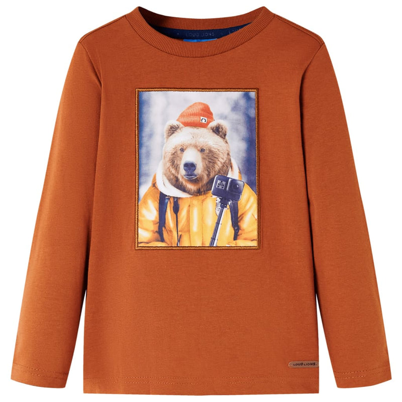 Afbeelding laden in galerijviewer, Vidaxl kindershirt met lange mouwen 116 oranjebruin

