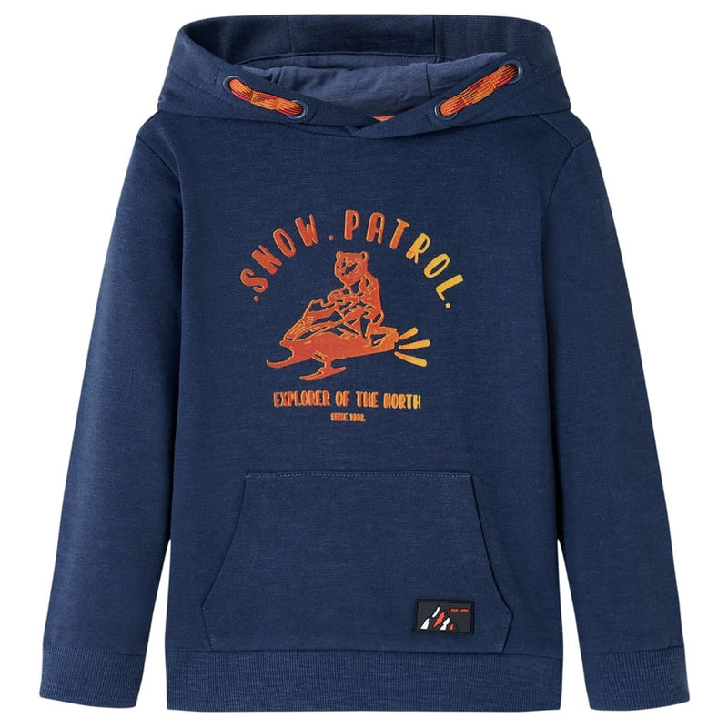 Afbeelding laden in galerijviewer, Vidaxl kindertrui met capuchon 92 gemêleerd marineblauw en oranje
