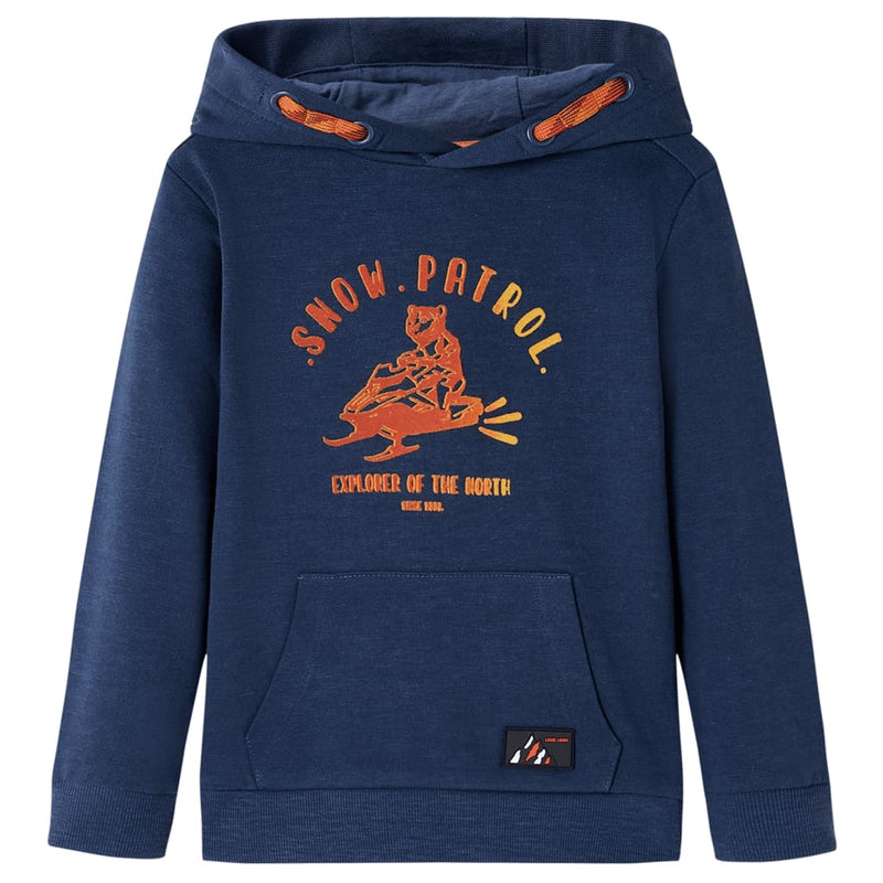 Afbeelding laden in galerijviewer, Vidaxl kindertrui met capuchon 104 gemêleerd marineblauw en oranje
