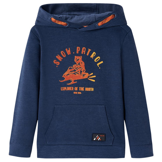 Vidaxl kindertrui met capuchon 128 gemêleerd marineblauw en oranje