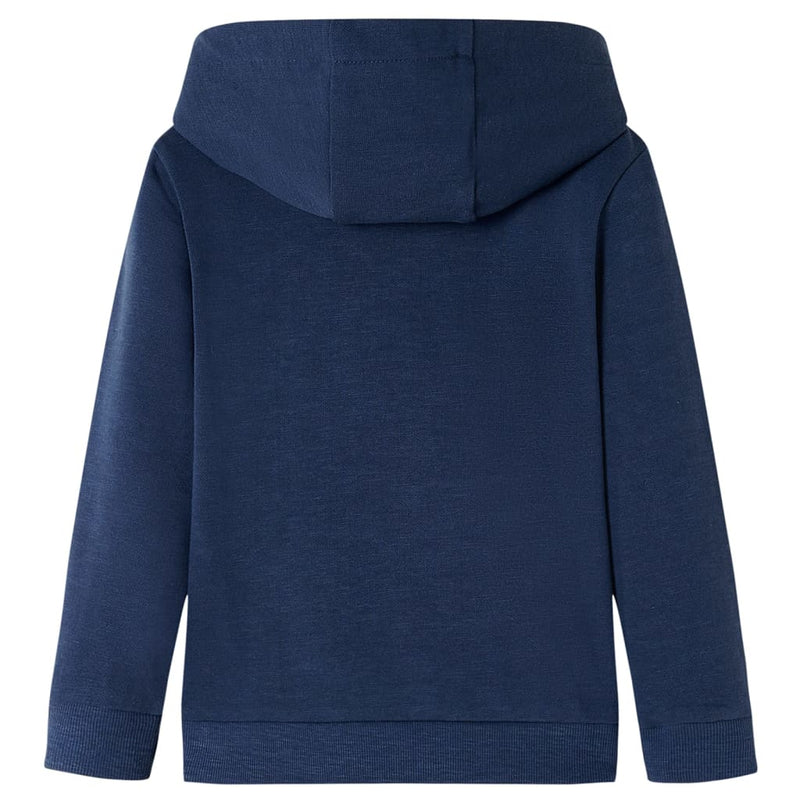 Afbeelding laden in galerijviewer, Vidaxl kindertrui met capuchon 128 gemêleerd marineblauw en oranje
