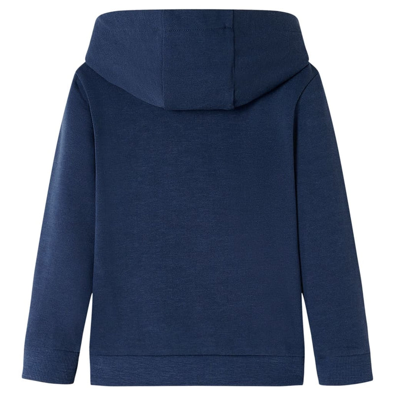 Afbeelding laden in galerijviewer, Vidaxl kindertrui met capuchon 140 gemêleerd marineblauw en oranje
