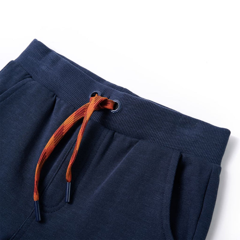Afbeelding laden in galerijviewer, VidaXL Kinderjoggingbroek 140 gemêleerd marineblauw
