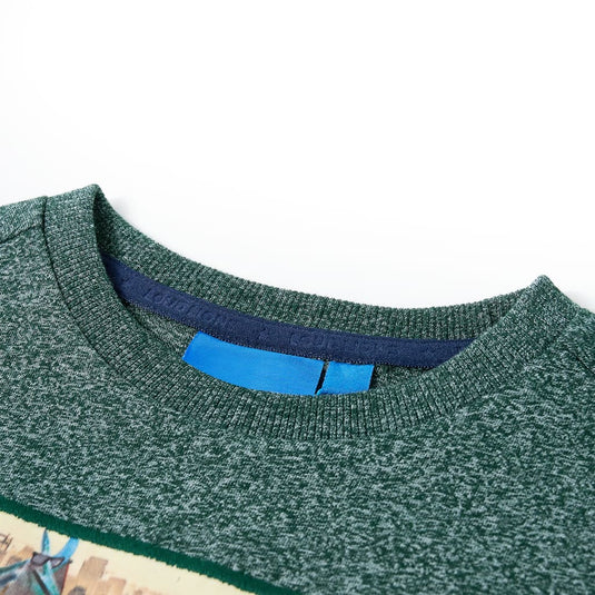 Vidaxl kindershirt met lange mouwen 128 gemêleerd donkergroen