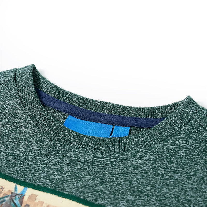Afbeelding laden in galerijviewer, Vidaxl kindershirt met lange mouwen 140 gemêleerd donkergroen
