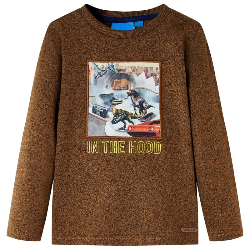 Afbeelding laden in galerijviewer, Vidaxl kindershirt met lange mouwen 104 gemêleerd cognackleur
