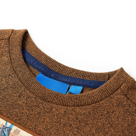 Vidaxl kindershirt met lange mouwen 104 gemêleerd cognackleur