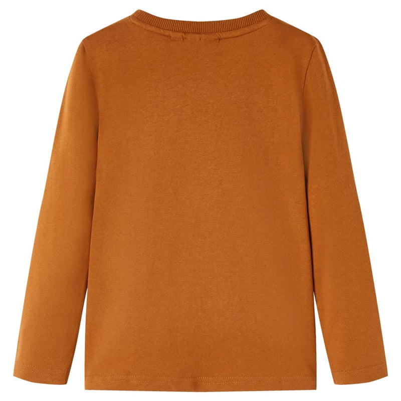 Afbeelding laden in galerijviewer, VidaXL Kindershirt met lange mouwen 92 cognackleurig
