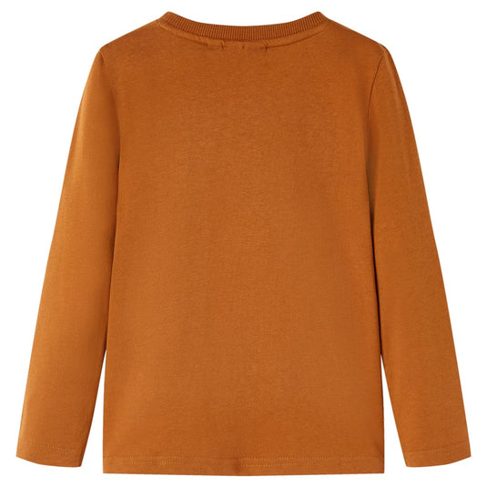 Vidaxl kindershirt met lange mouwen 116 cognackleurig