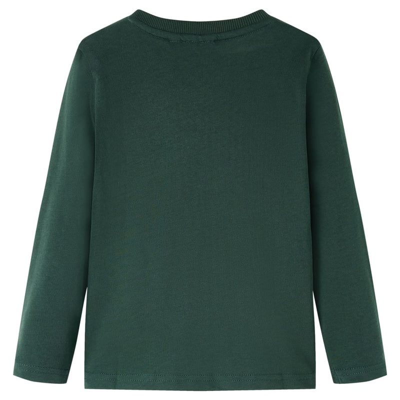 Afbeelding laden in galerijviewer, VidaXL Kindershirt met lange mouwen 128 donkergroen
