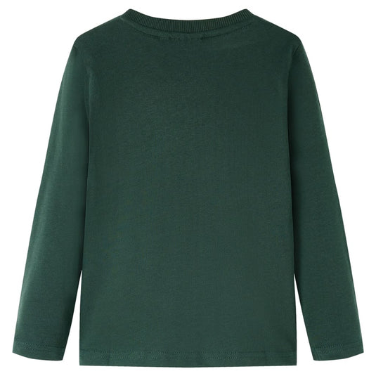 VidaXL Kindershirt met lange mouwen 140 donkergroen