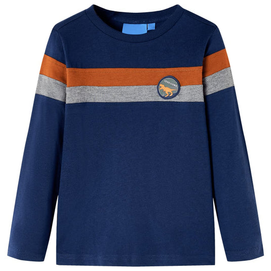 VidaXL Kindershirt met lange mouwen 128 marineblauw