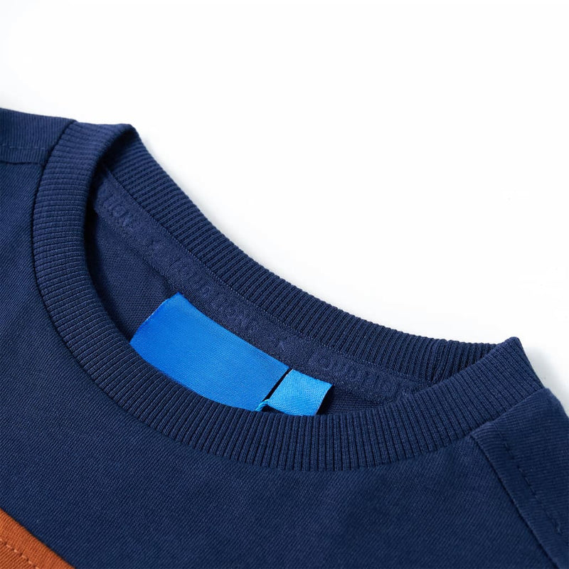 Afbeelding laden in galerijviewer, VidaXL Kindershirt met lange mouwen 128 marineblauw
