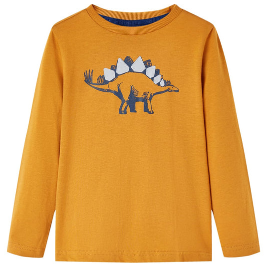 Vidaxl kindershirt met lange mouwen 92 donkerokerkleurig
