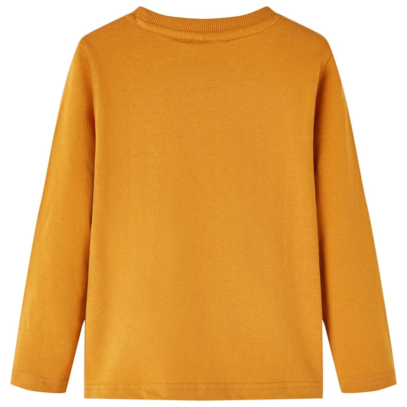Afbeelding laden in galerijviewer, Vidaxl kindershirt met lange mouwen 92 donkerokerkleurig
