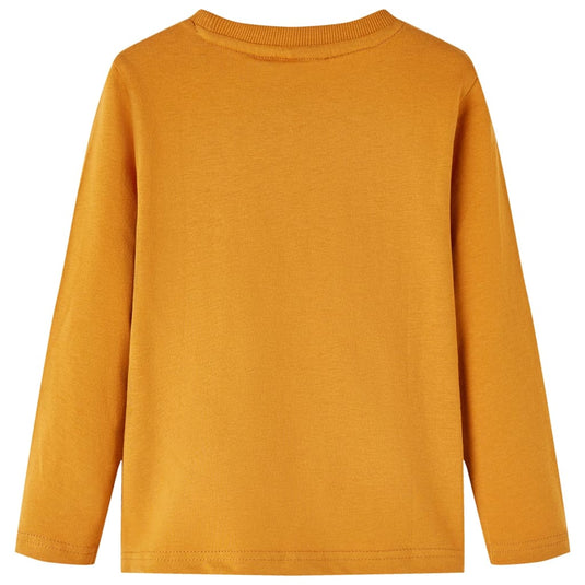 Vidaxl kindershirt met lange mouwen 92 donkerokerkleurig