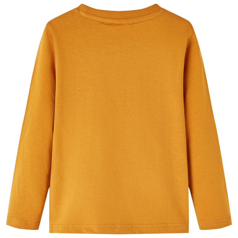 Afbeelding laden in galerijviewer, Vidaxl kindershirt met lange mouwen 116 donkerokerkleurig
