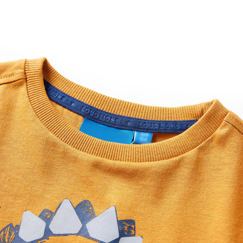 Afbeelding laden in galerijviewer, Vidaxl kindershirt met lange mouwen 116 donkerokerkleurig
