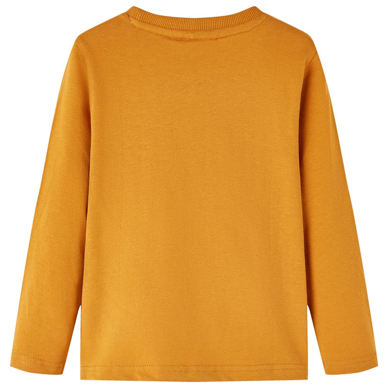 Afbeelding laden in galerijviewer, Vidaxl kindershirt met lange mouwen 128 donkerokerkleurig
