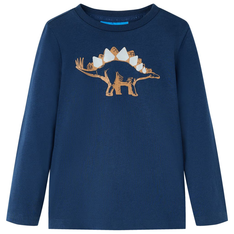 Afbeelding laden in galerijviewer, VidaXL Kindershirt met lange mouwen 128 marineblauw
