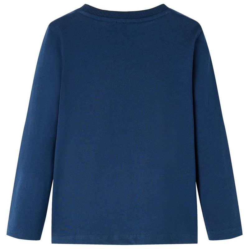 Afbeelding laden in galerijviewer, VidaXL Kindershirt met lange mouwen 128 marineblauw
