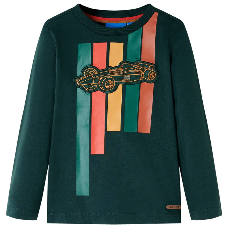 Afbeelding laden in galerijviewer, Vidaxl kindershirt met lange mouwen 104 donkergroen
