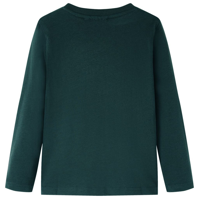 Afbeelding laden in galerijviewer, Vidaxl kindershirt met lange mouwen 104 donkergroen
