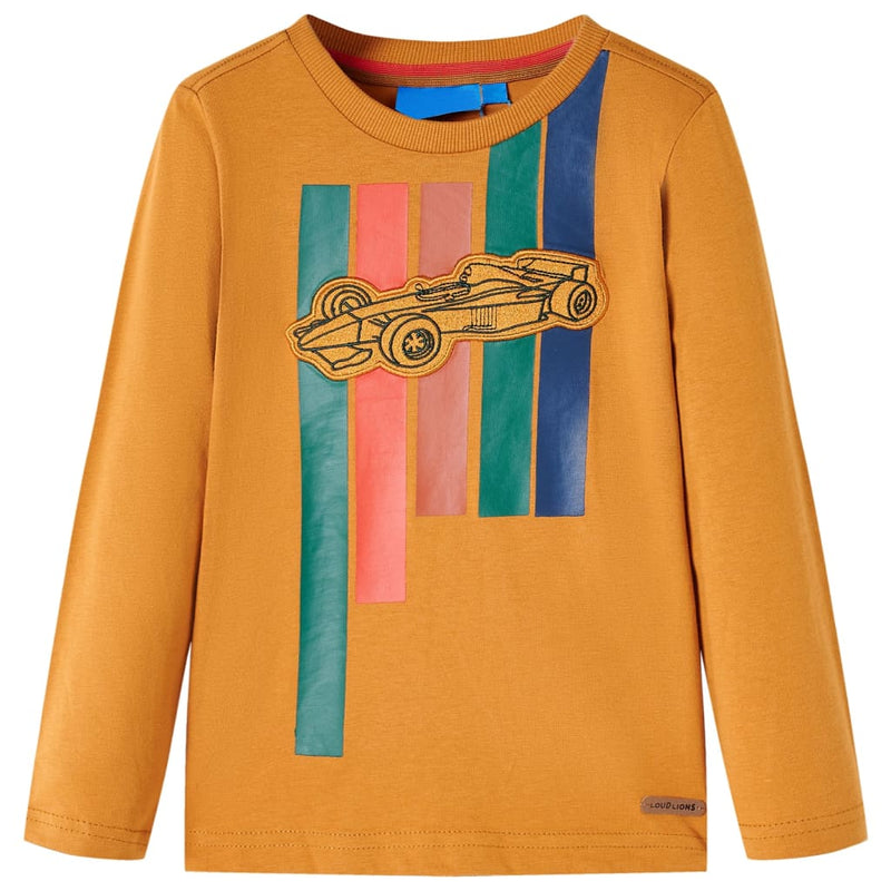 Afbeelding laden in galerijviewer, VidaXL Kindershirt met lange mouwen 92 donkerokerkleurig
