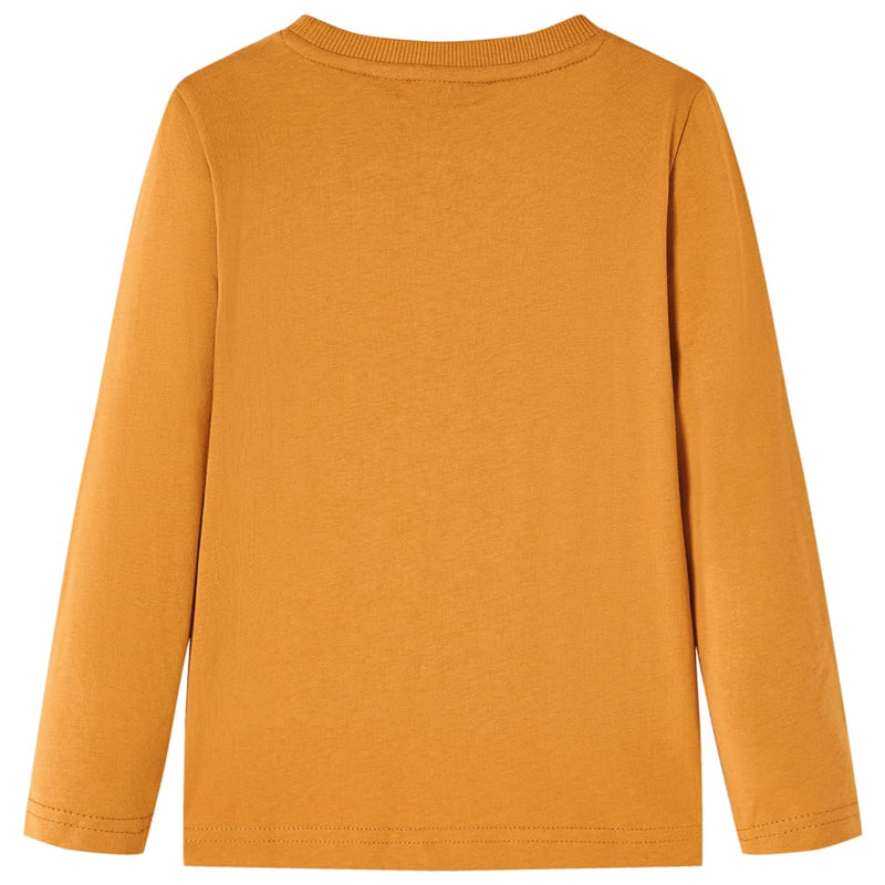 Afbeelding laden in galerijviewer, VidaXL Kindershirt met lange mouwen 92 donkerokerkleurig
