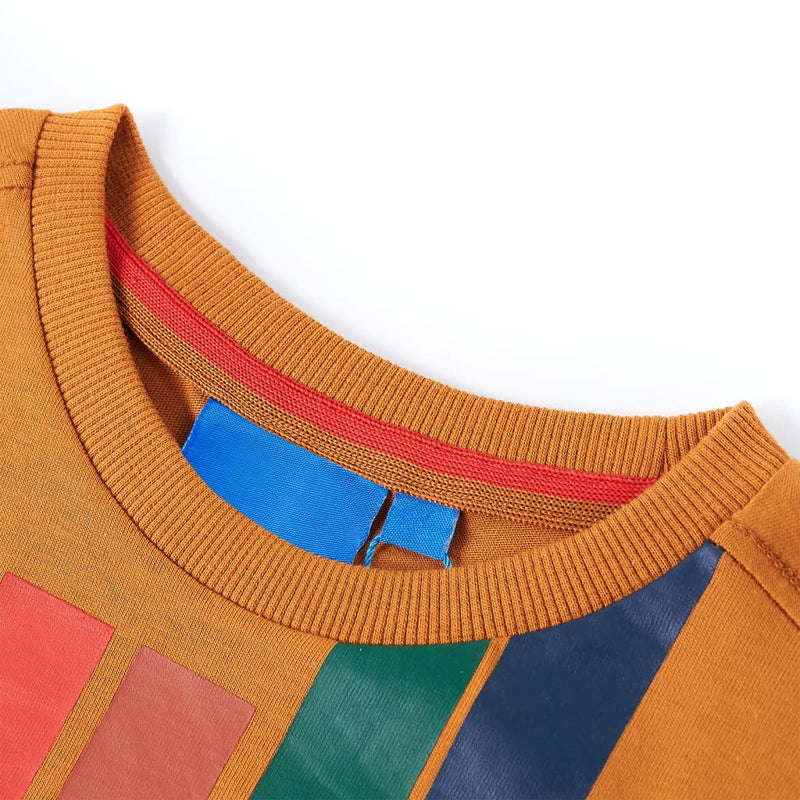 Afbeelding laden in galerijviewer, VidaXL Kindershirt met lange mouwen 92 donkerokerkleurig
