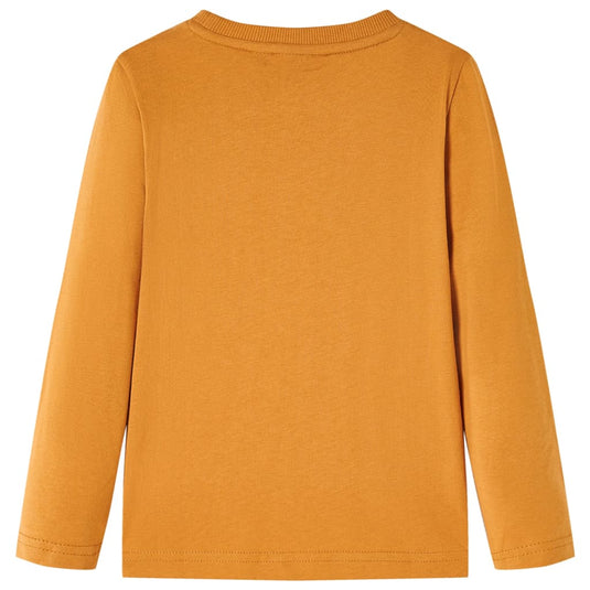 Vidaxl kindershirt met lange mouwen 128 donkerokerkleurig