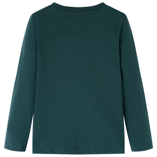 Vidaxl kindershirt met lange mouwen 104 donkergroen