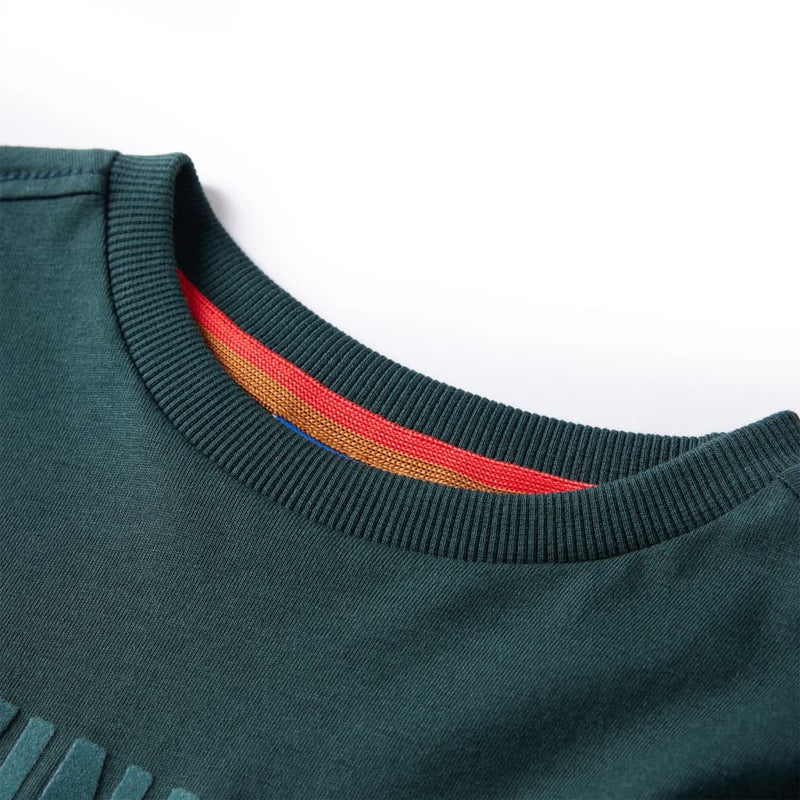 Afbeelding laden in galerijviewer, Vidaxl kindershirt met lange mouwen 104 donkergroen
