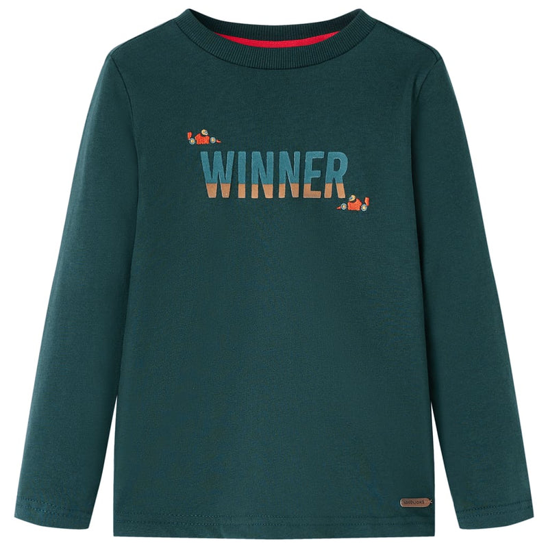 Afbeelding laden in galerijviewer, Vidaxl kindershirt met lange mouwen 116 donkergroen
