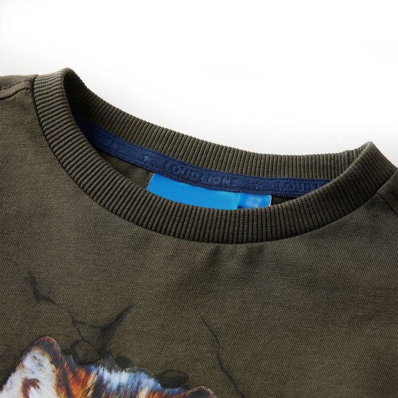 Afbeelding laden in galerijviewer, VidaXL Kindershirt met lange mouwen 104 kakikleurig
